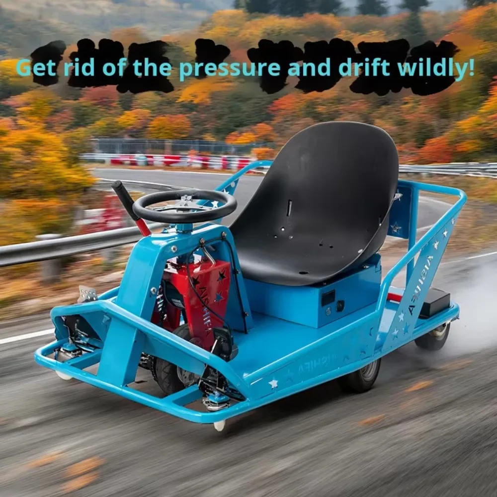 

High-Speed Electric Drift Go Kart, Indoor/Outdoor Racing Kart with Drift Tires & Adjustable Speed for Adults
