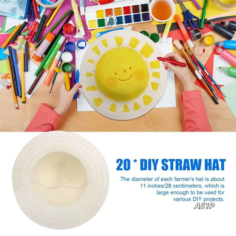 40 قطعة DIY القش قبعة مجموعة الشاطئ الصيف العمل المزارع القبعات للرجال النساء الاطفال كاوبوي حفلة عيد ميلاد الديكور