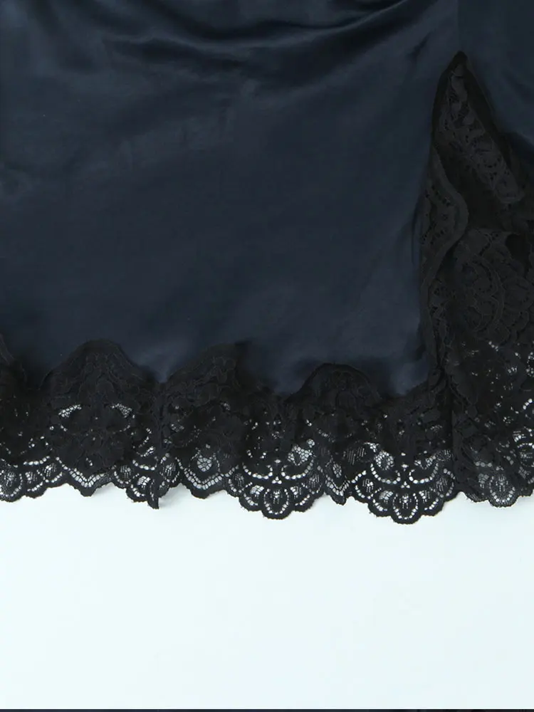 فستان قصير مثير للربيع لعام 2026 من NLZGMSJ فستان جديد بلون سادة بدون أكمام من الدانتيل للتجاعيد فساتين نسائية للحفلات المسائية