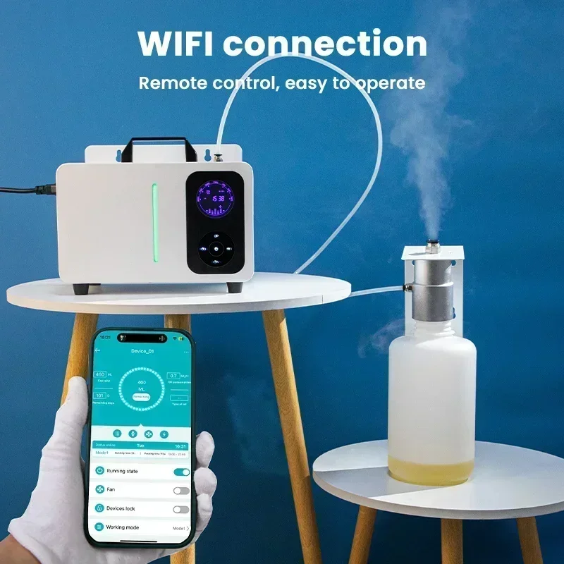 10000m ³ Metall Aroma Diffusor 2000ml Parfüm Aroma ätherische Öle Kapazität kommerziellen Duft elektrischen Geruch für zu Hause WiFi