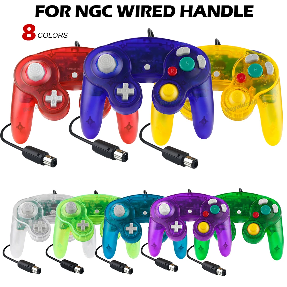 Transparent Wired Gamepad For GameCube NGC Wired Joypad Controller for NGC Classic Joystick Retro Game Handle for NGC Accessori