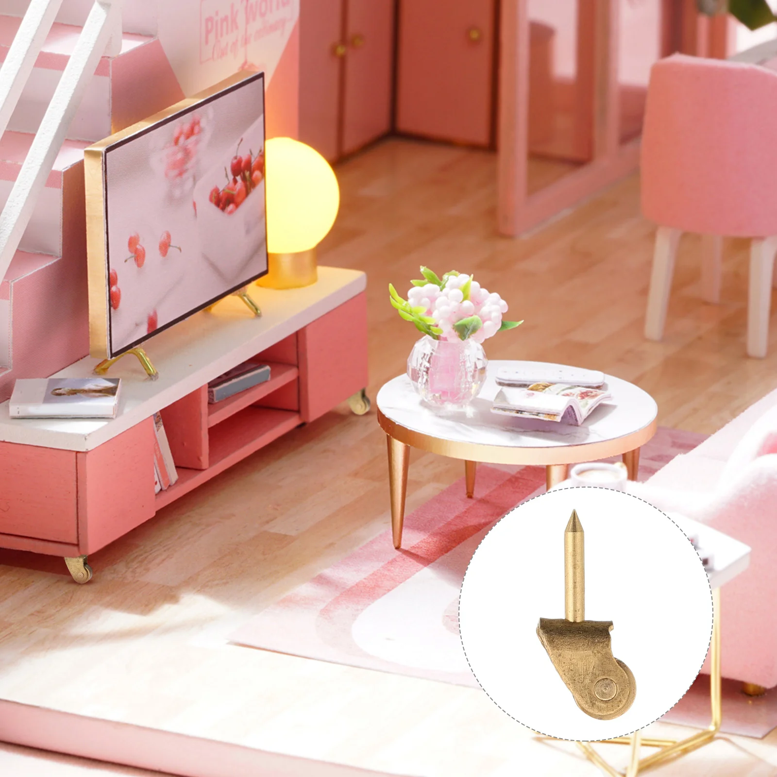 

10 шт. миниатюрные мебельные ролики, мини-домик, шкив для шкафа, колеса для крошечного стола, аксессуары на колесиках, прочный металл