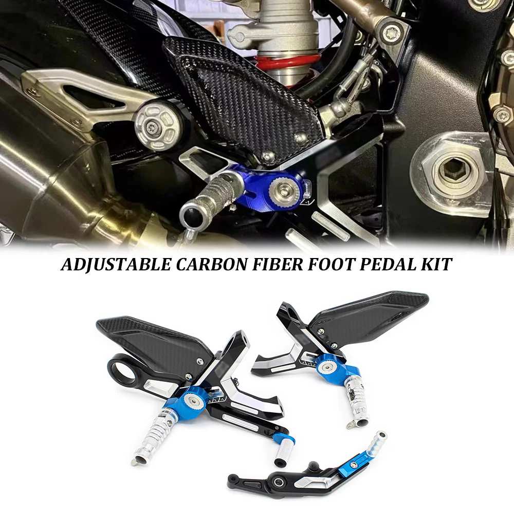 Motorcycle Adjustable Foot Pegs Rearsets For BMW S1000RR 2019-2023 S1000R 2021+ M1000RR 2020+ Heel Guard Protectors Accessories