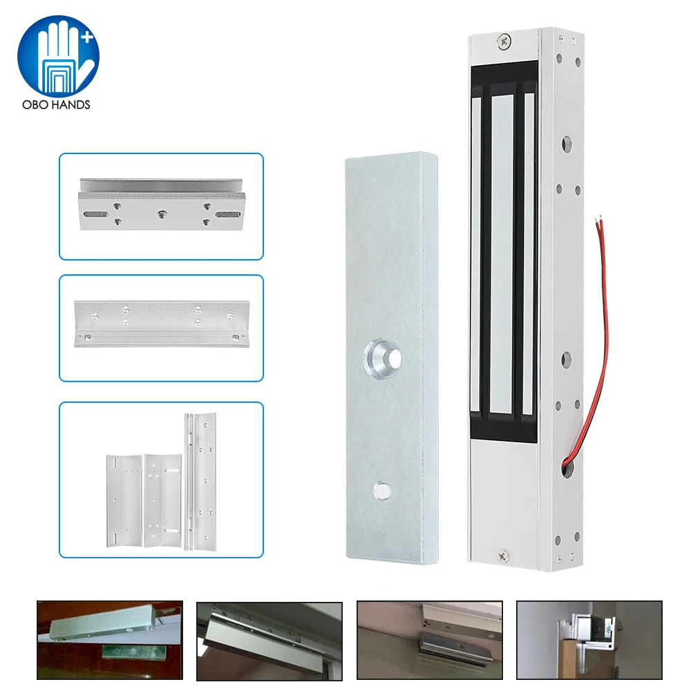 280KG Magnetic Lock Electronic Door Lock Electric Gate Opener Suction Holding Force Electromagnetic for Access Control System