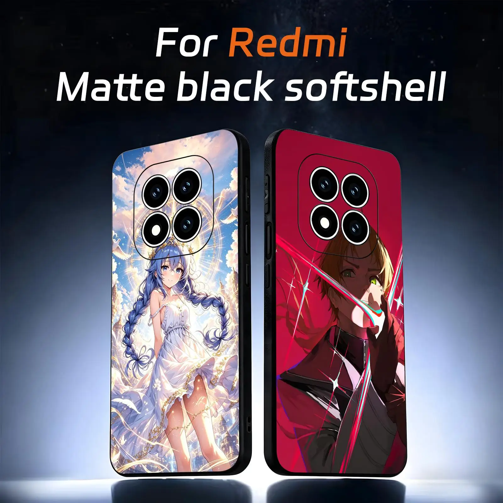 Funda de teléfono para Redmi Note15 14 13 12 11Pro Plus 5G 14C A3, funda negra suave para teléfono Mushoku Tensei