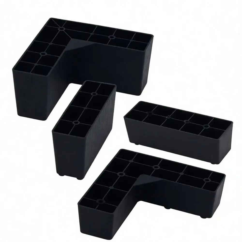 Modern Style Plastic Furniture Support Feet Sofa Cabinet Bed Table Replacement Legs Durable Black Base Components