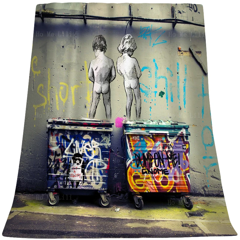 Life Is Short Chill The Duck Out Nuclear Disarmament Street Scrawl Art Soft Cozy Flannel Blanket