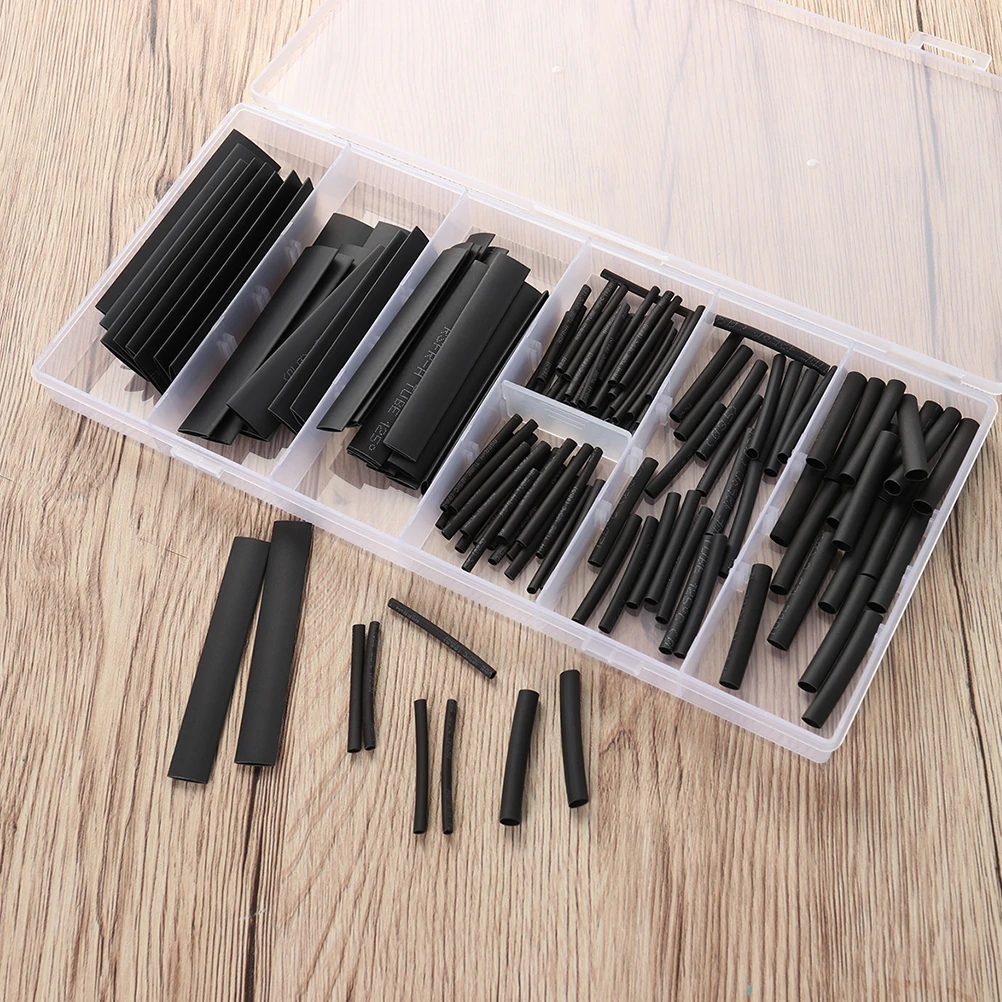 

4 Boxes Heat Shrink Tubing PE Shrinkable Tube Electrical Wrap Cable Wire Insulation Black Flexible Fast Shrinking Acid