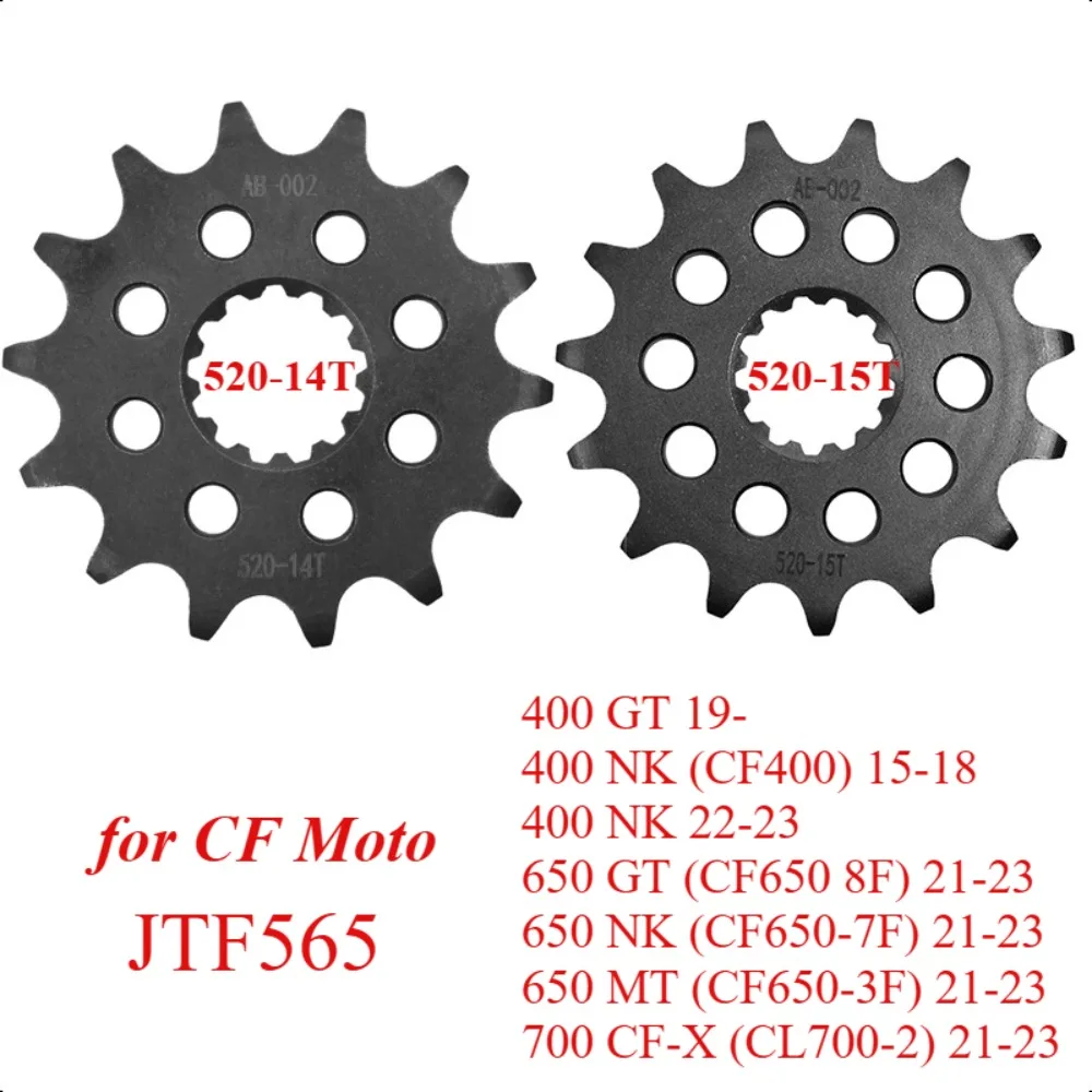

520-14T 520 15T Motorcycle Front Sprocket Gear Wheel for CF Moto 400 650 NK CF400 400 650 GT CF-X 700 700 CF-X 2021-2023 CL700