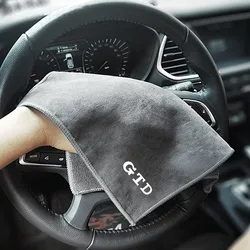 1Pcs Suede Microfiber Car Wash Towel Cleaning Rag Soft Cloth For Volkswagen VW Golf 2 4 5 6 7 R 8 MK2 MK4 MK6 MK7 GTD Accessory