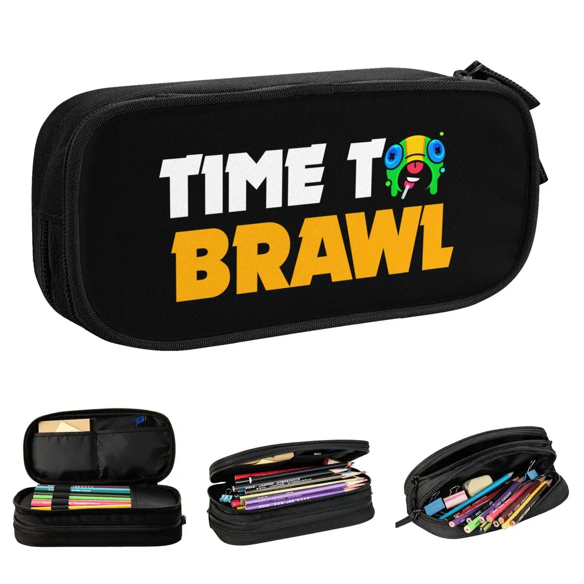 Cute Brawlled Logo Pencil Case Game Cartoon Pencilcases Pen for Student Big Capacity Bag School Supplies Gifts Stationery