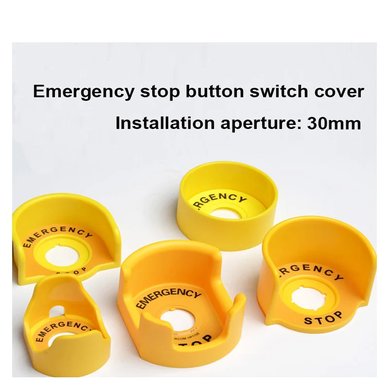 30mm Emergency Stop Button Protection Cover Button Switch Emergency Mushroom Head Protection Seat Protection Cover Ring