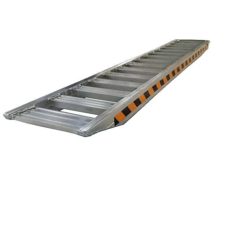 Heavy duty aluminum truck and motorcycle ramp trailer ramp brackets for easy loading and unloading