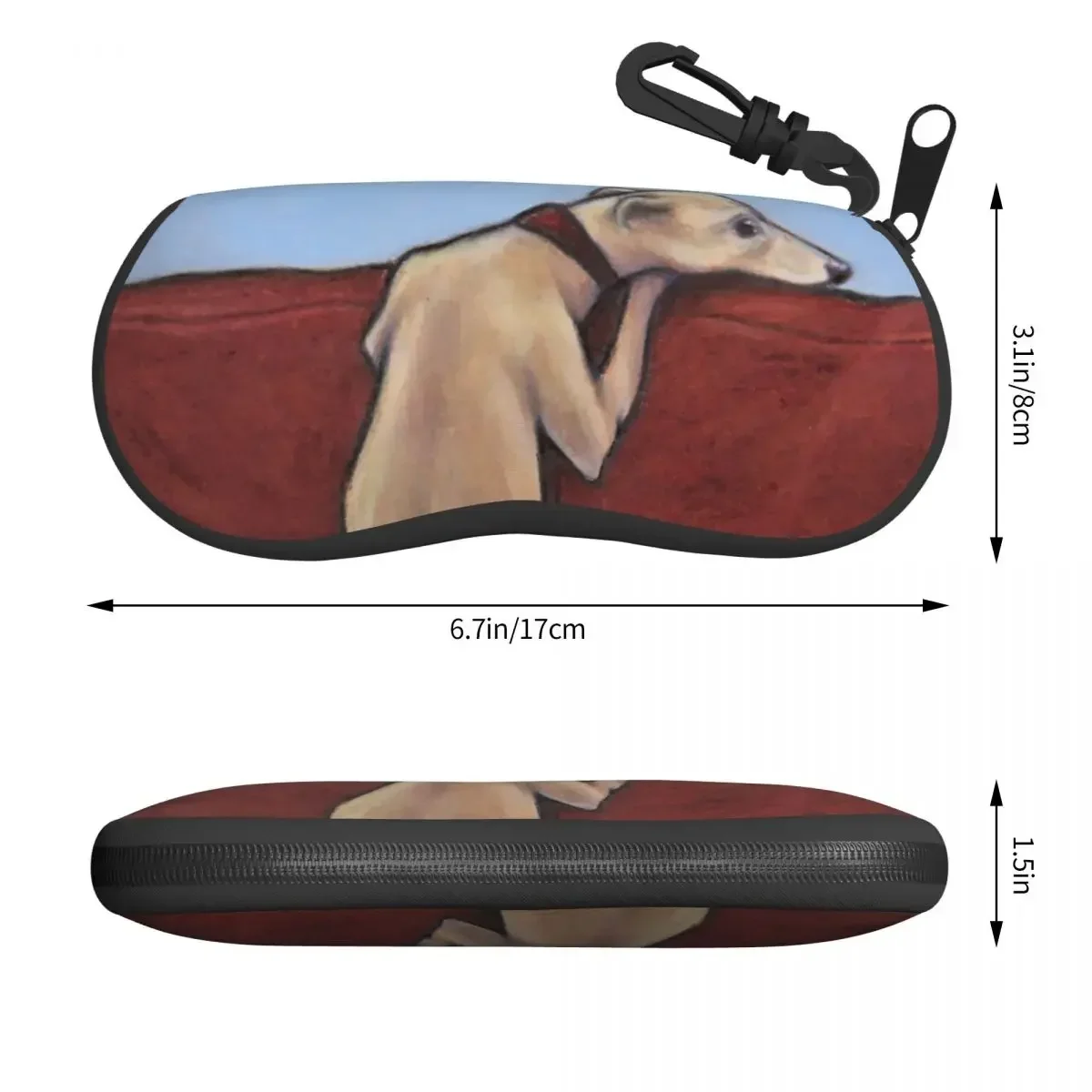 Whippet Sihthound Dog Eyeglass Glasses Case Men Women Soft Greyhound Sunglasses Protective Box