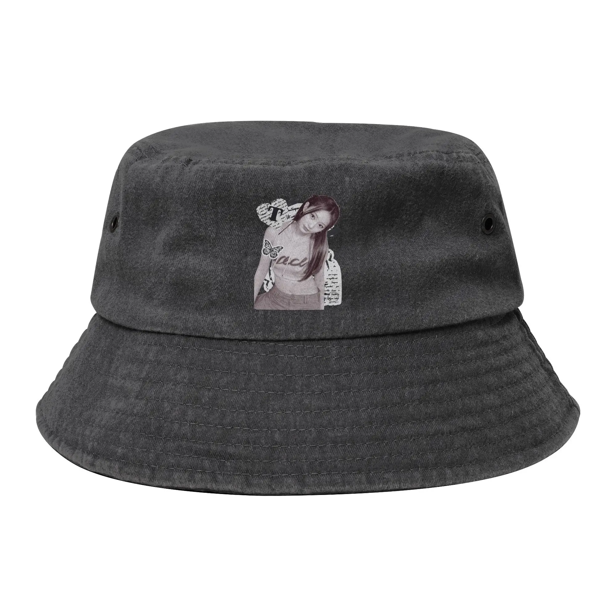Two 2nd Girl Bucket Hats for Teen Beach Korean Music Distressed Washed Field Hat UV Protection for Vacation Fisherman Cap