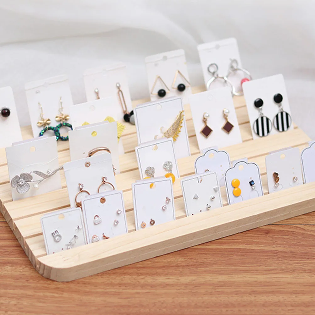 

Wooden Earring Holder Stand Small Size for Studs and Hoops Earring Card Display Organizer Jewelry Storage Rack Suitable for Mall
