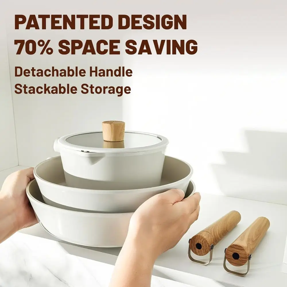 15-Piece Ceramic Nonstick Cookware Set: Healthy, PFAS/PTFE-Free, Dishwasher & Oven Safe, Induction Ready