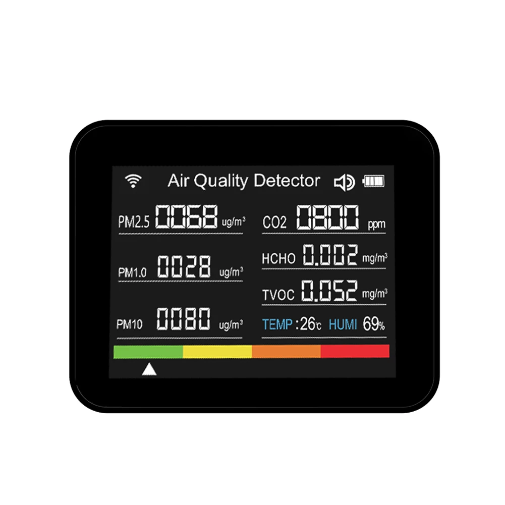 Tuya Tester della qualità dell'aria interna 13in1 con WiFi Monitor della qualità dell'aria per CO2 TVOC HCHO PM2.5 PM1.0 PM10 Temperatura Umidità Altro