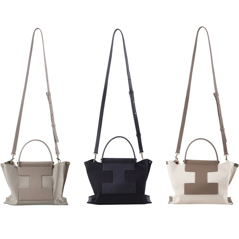 Iacucci Fashion Bag Canvas Tote Bag for Women Minimalist Textured Large Capacity Tote Shopping Bag