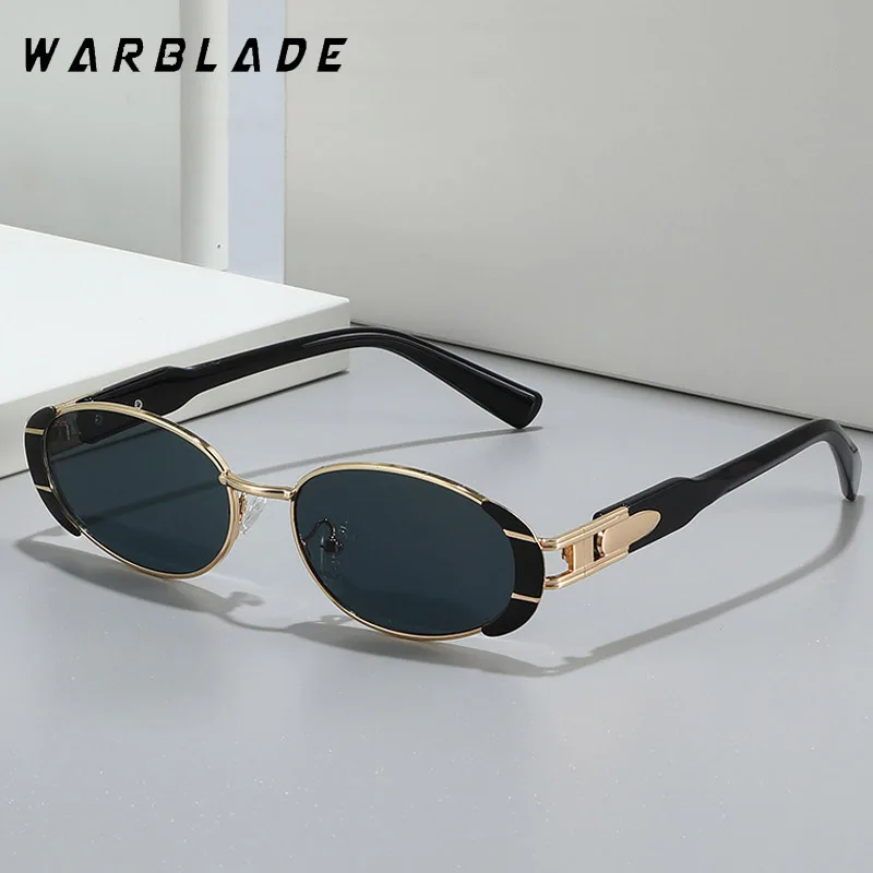

WarBLade 2025 Small Sunglasses For Women Retro Metal Oval Men Luxury Brand Designer Trendy Punk Round Sun Glasses Female UV400