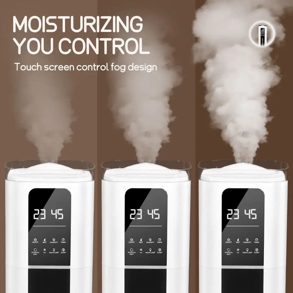 منقي الهواء ومرطب الهواء سعة 9 لتر - نظام قائم على الأرض صامت ذكي (فلتر HEPA+H13، مخرج رذاذ 500 مل/ساعة، تحكم WiFi)