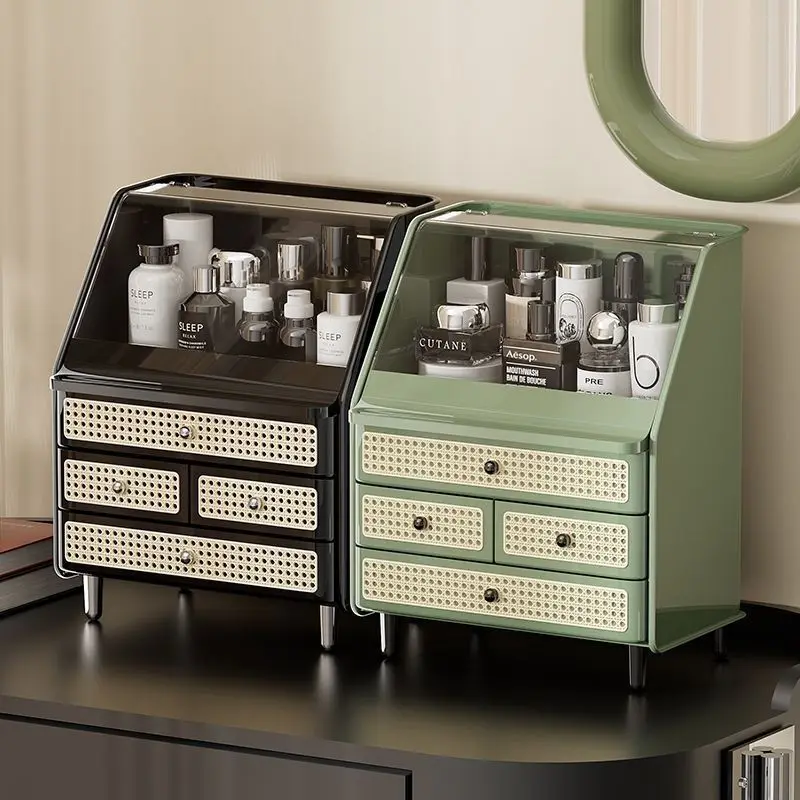 

Ящик для хранения косметики, пыленепроницаемый туалетный столик с выдвижным ящиком большой емкости, стеллаж для средств по уходу за кожей