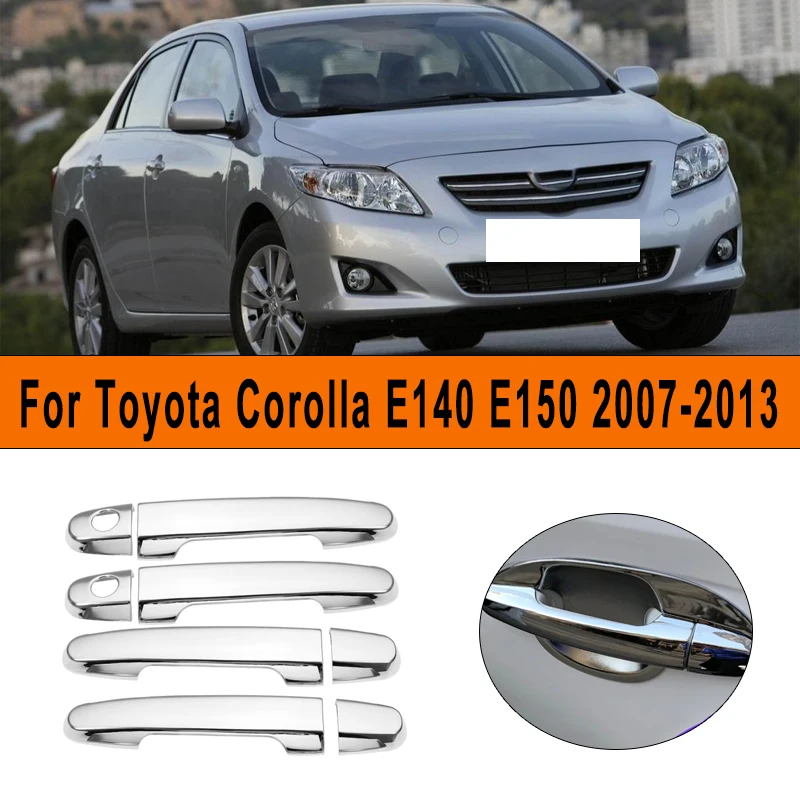 

Chrome Car Door Handle Cover Bowl Trim Styling Auto Exterior Accessories Overlay Sticker For Toyota Corolla E140 E150 2007-2013