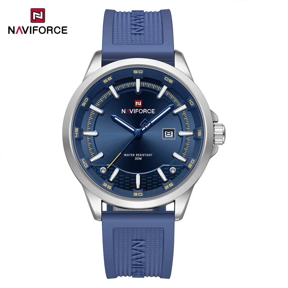 

NAVIFORCE NF9202T мужские часы спортивные лучший бренд класса люкс в стиле милитари с автоматической датой силиконовая резина кварцевые оригинальные часы