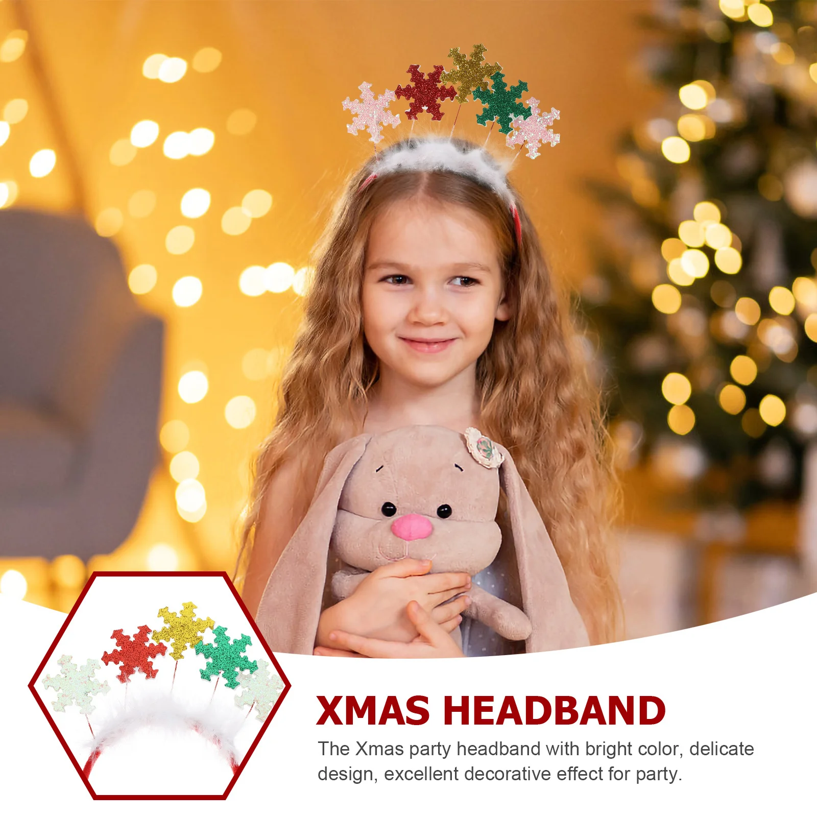 

Christmas Headband Xmas Party Cute Headband Decorative Hair Accessories for Girls Kids Holiday Dress Up Hair Accessories