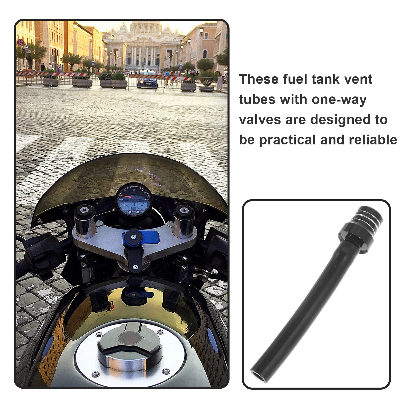 

Motorcycle Fuel Tank Cap One-Way Valve Leak-Proof Metal Gas Cap For Atv Motorbike Replacement Durable Accessory