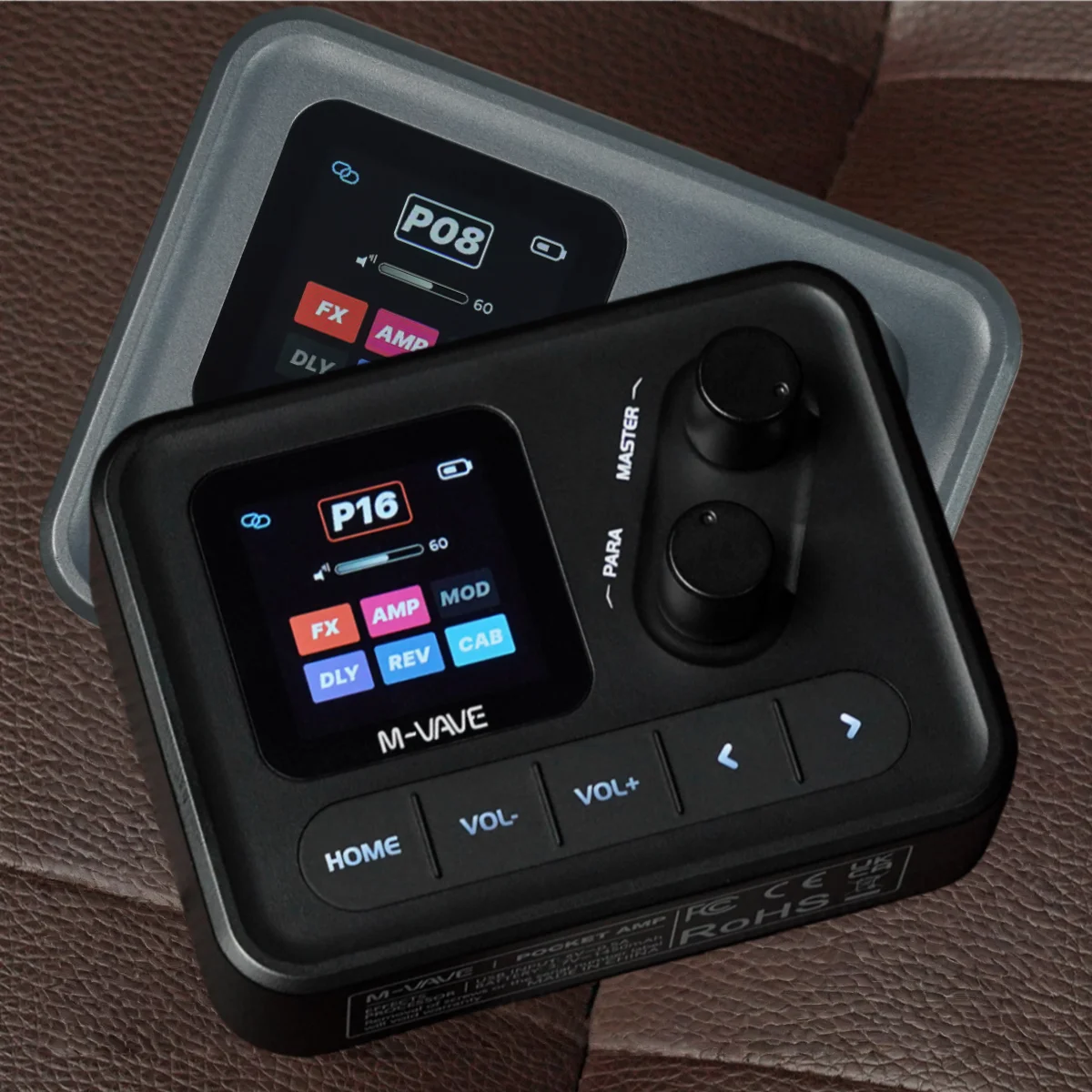 เอฟเฟคกีตาร์ M-VAVE POCKET AMP/หน้าจอสี 1.5 นิ้ว/อินเทอร์เฟซเสียง USB/แบตเตอรี่ 7 ชั่วโมง/IR Loader/บลูทูธ/สำหรับกีตาร์ไฟฟ้า/เบส