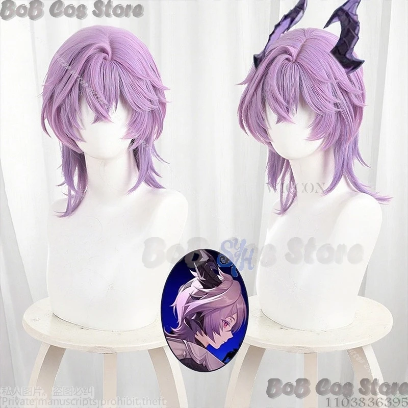 Game Genshin Impact Cosplay Durin Costume Long Purple Gradient Wigs Heat Resistant Synthetic Halloween Party Carnival Outfit Cos