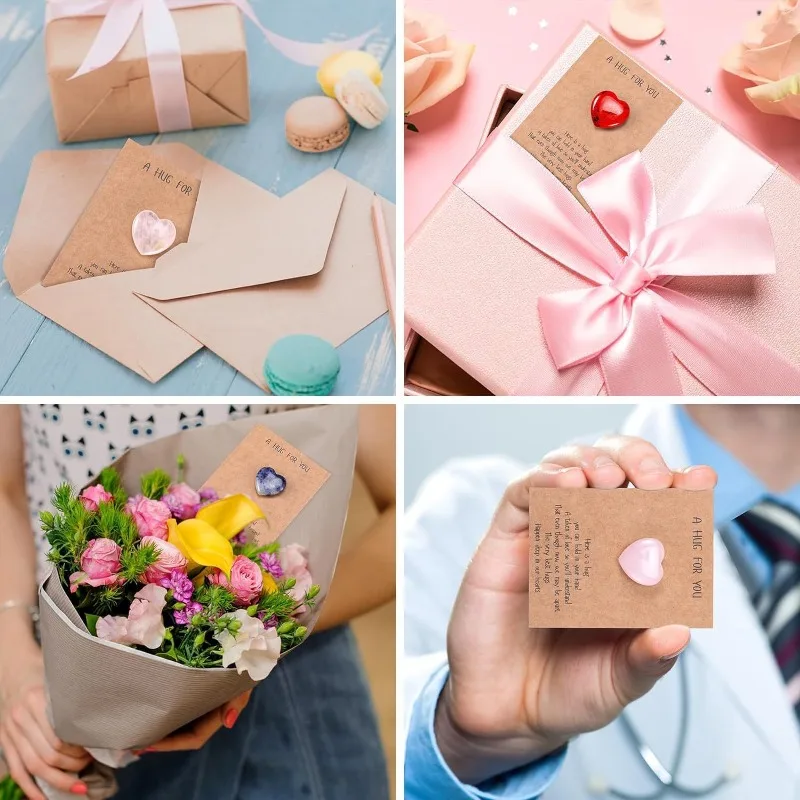 

8/24pcs Cute Little Heart Pocket Hugs Encouragement Card Suitable for Birthday Weddings Parties and Valentine's Day Invitations