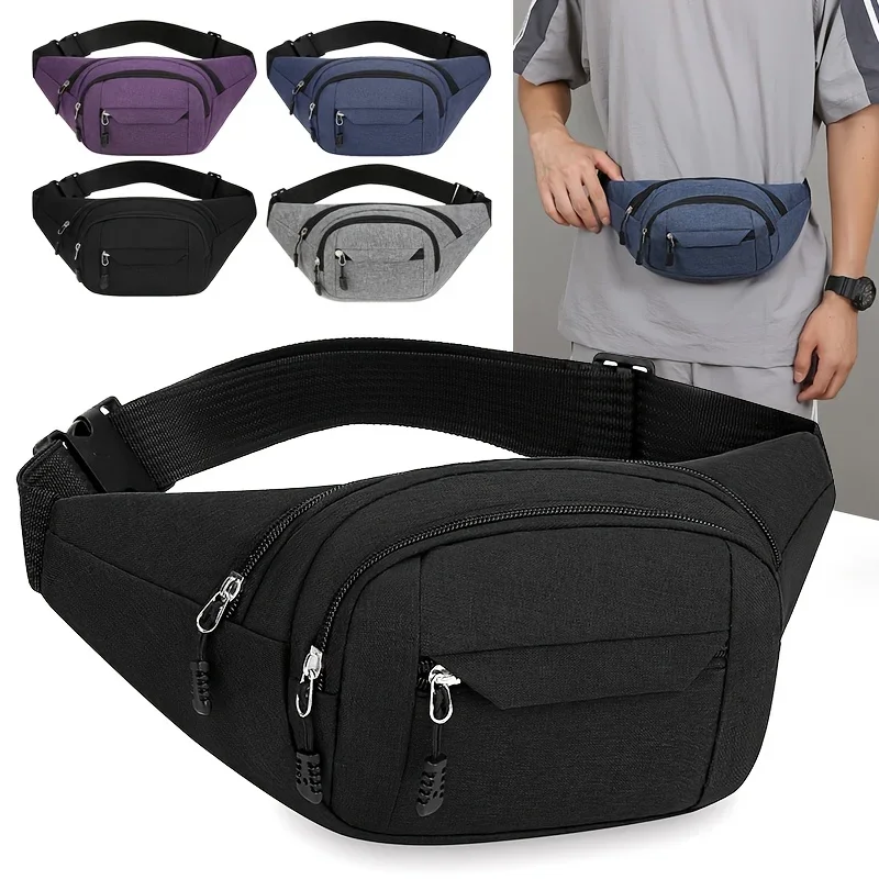 

1pc Adjustable Adjustable Shoulder Strap Bag Multi-Pocket Design Commuter Outdoor Sports Waist Bag Multifunctional Travel Bag