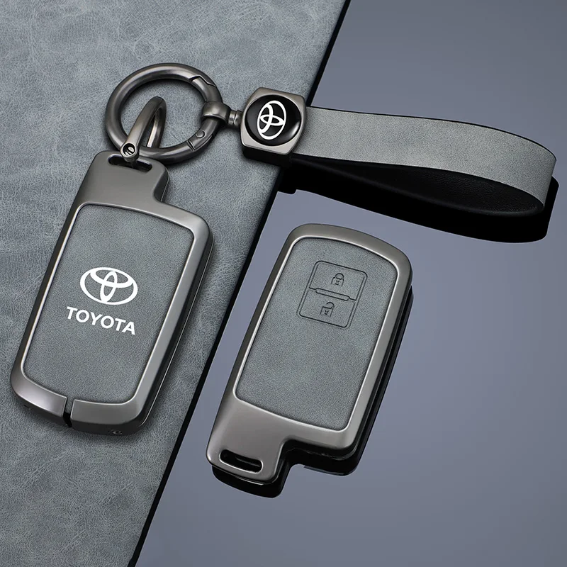Zinc Alloy Leather Car Remote Key Case Cover for Toyota Prius 30 Alpha Aqua Land Cruiser Auris for Lexus LC 200 2012 2013 2014