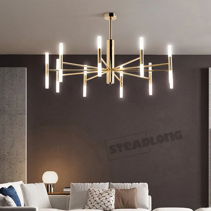 Geometric Ceiling Chandeliers Modern Atmospheric Blooming  LED Pendant Lamp Living Dining Room Bedroom Hanging Light  Fixtures