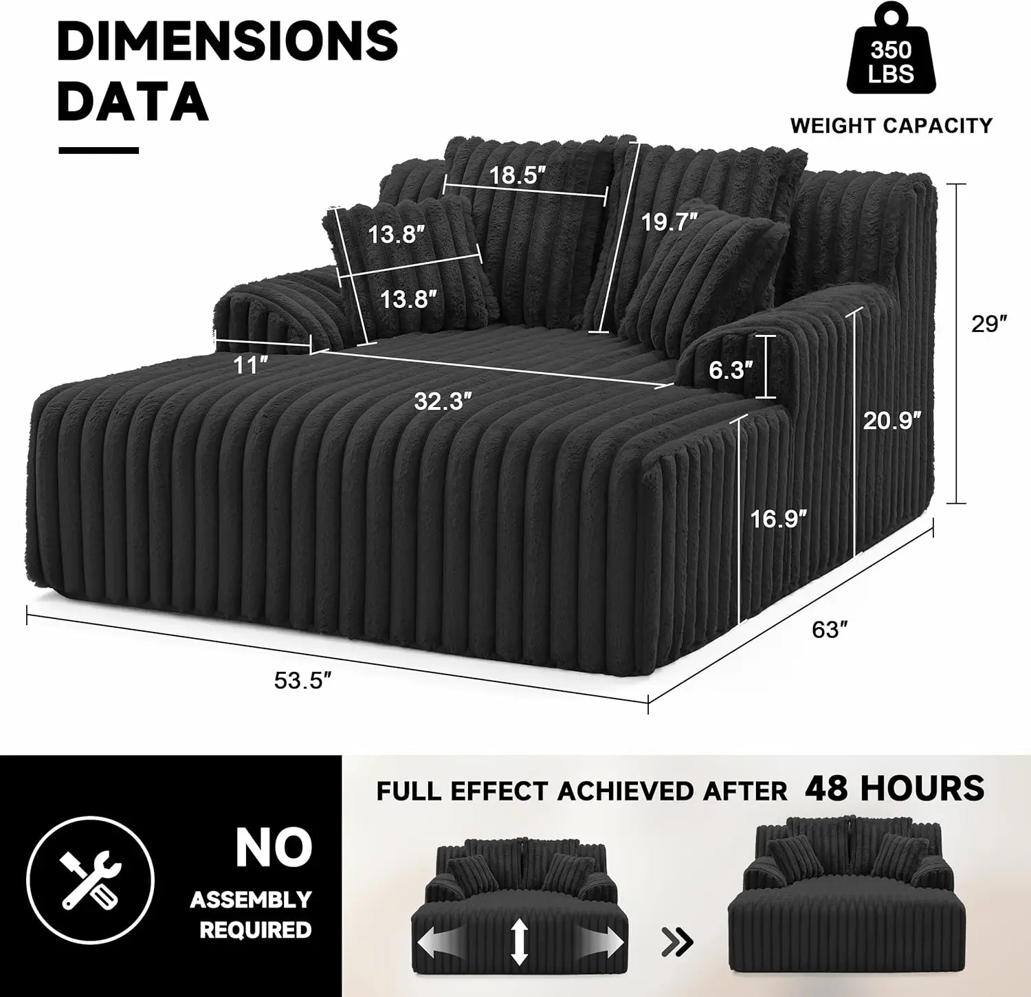 Cadeira interna, sofá desossado com 4 travesseiros, cadeiras de leitura aconchegantes com braços largos, sem montagem veludo desossado