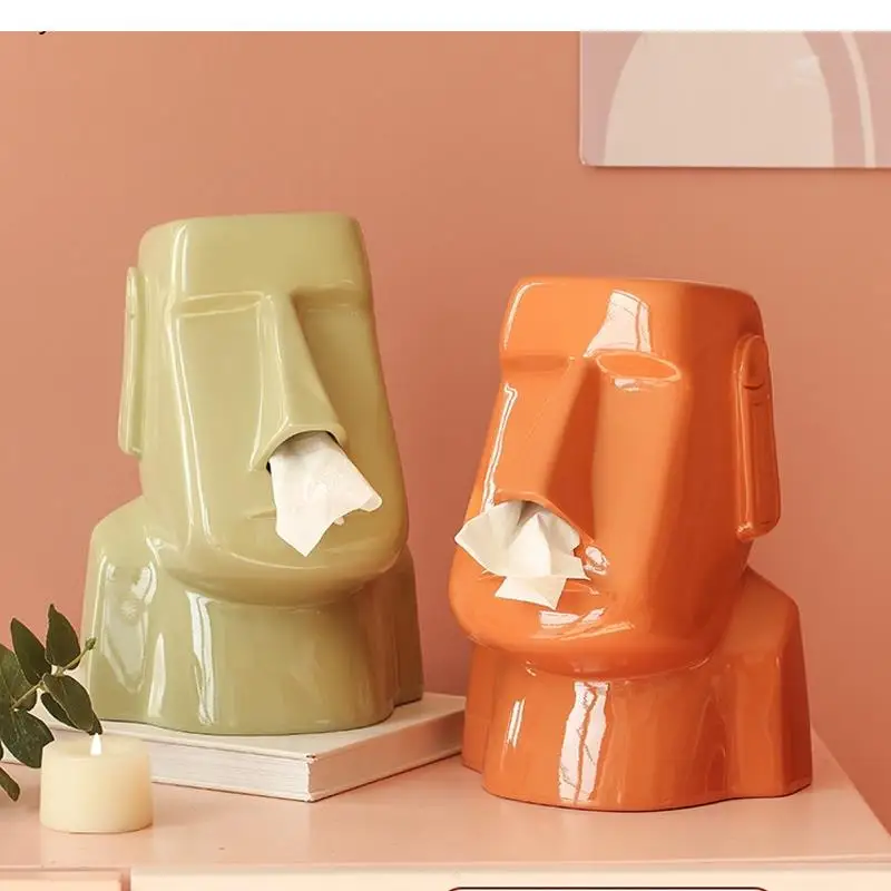 Stone Statue Tissue Box Light Luxury Living Room Coffee Table Home Multi-function Dining Drawer Decorative