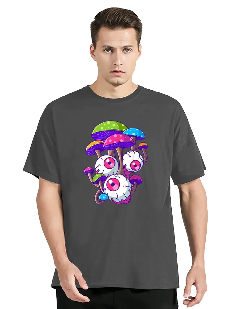 Psychedelic Mushroom Hippie Magic Fungus Shrooms Trance Rave T-Shirt Classic T Shirt Graphic Men Clothing Oversized Tshirt Tops