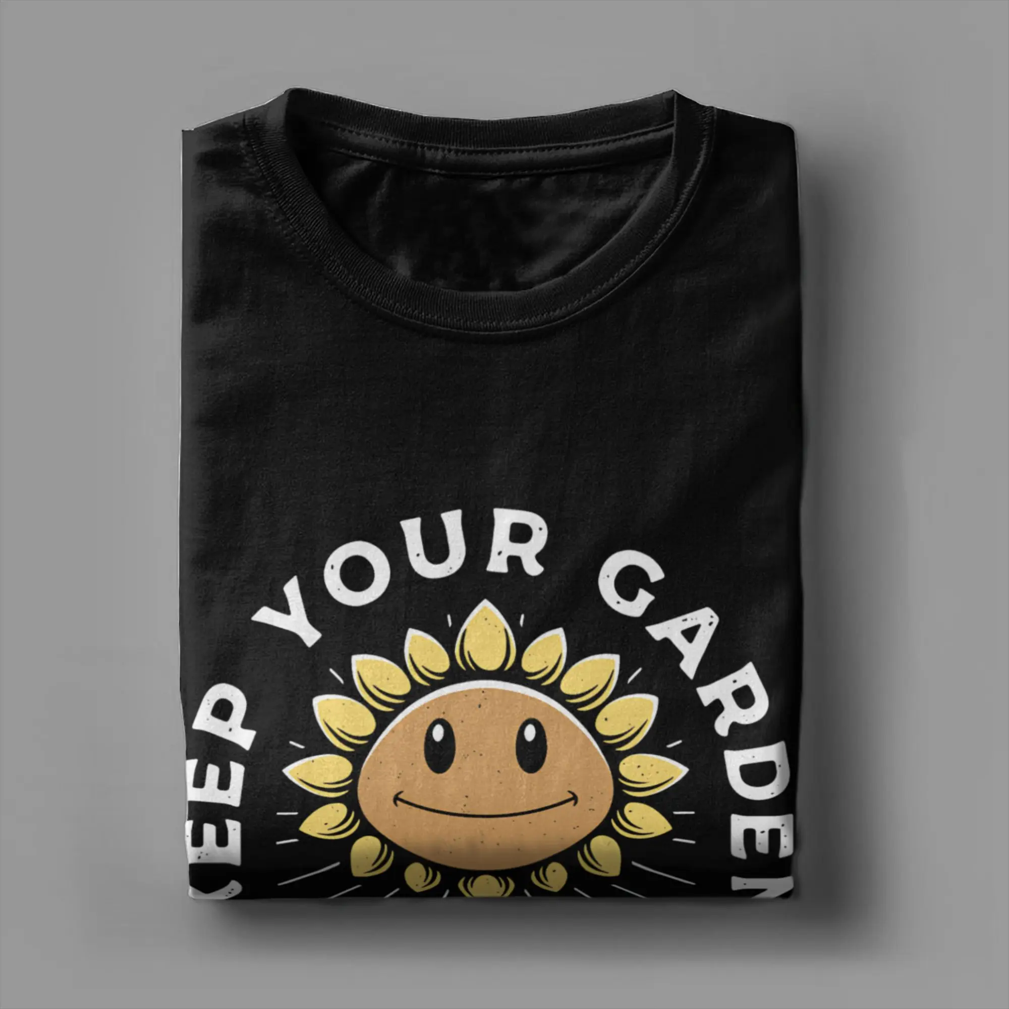 النباتات مقابل الزومبي إبقاء حديقتك نظيفة تي شيرت الرجال القطن خمر تي شيرت س الرقبة PVZ تيز ملابس قصيرة الأكمام هدية فكرة