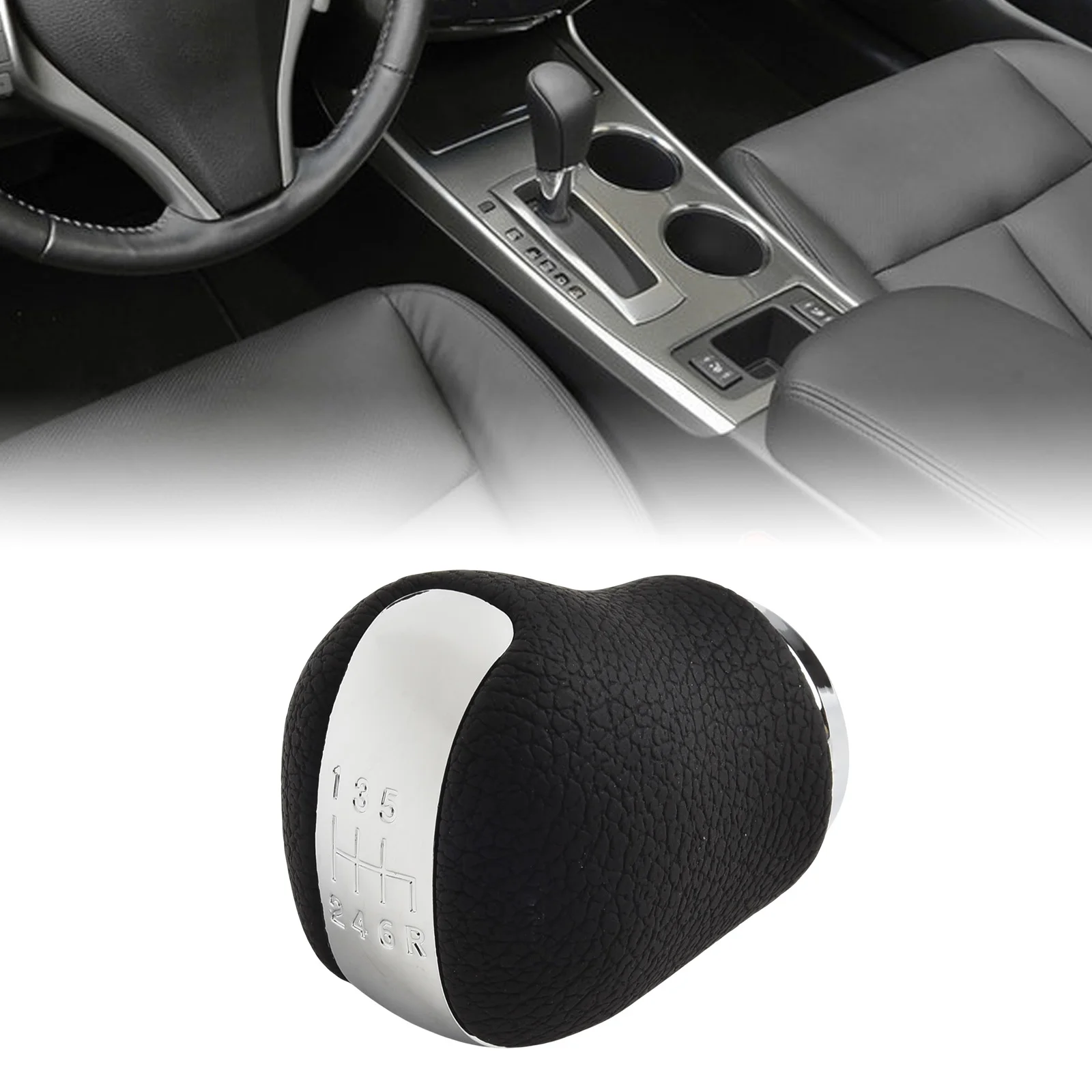 

Car Interior Upgrade Leather Gear Shift Knob Premium Leather Material Stylish Upgrade Enhanced Grip Design For Primera