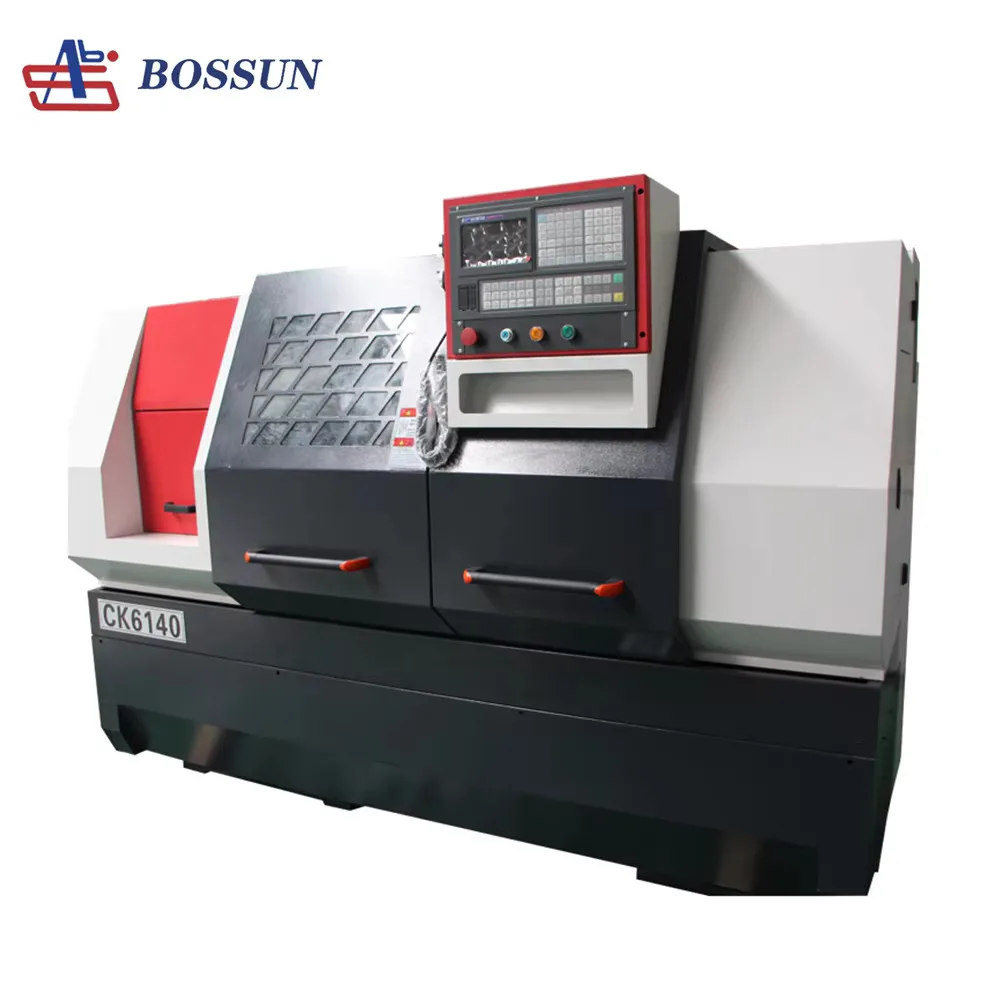 Precision Metal High-Accuracy GSK Control System Horizontal Flat Bed Turning Lathe BT40 Engine Medium Duty CK 6140Q CNC Motor