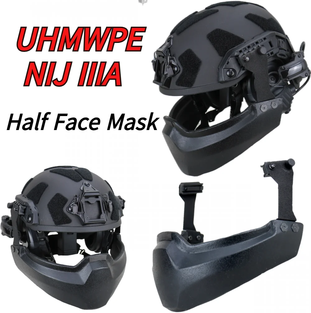 UHMWPE NIJ IIIA Универсальная пуленепробиваемая защита челюсти FAST MICH Шлем Съемная защитная полумаска