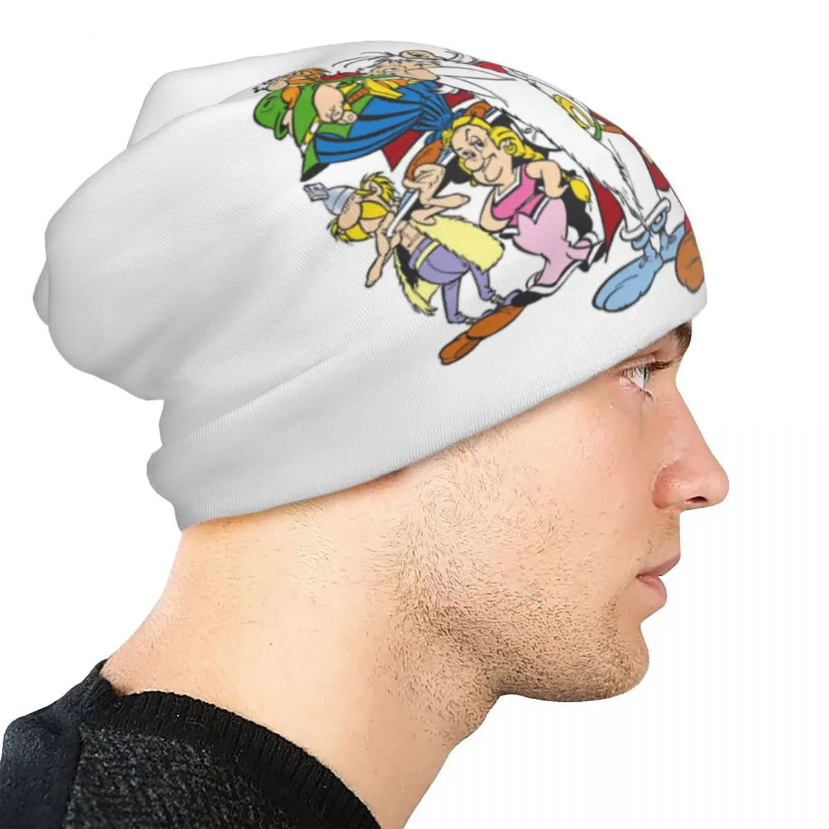 أستريكس وأوبليكس Dogmatix Skullies قبعة حريمي دافئة الخريف الشتاء في الهواء الطلق قبعة محبوك بونيه قبعات للجنسين الكبار