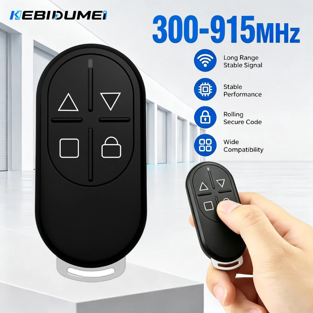 KEBIDUMEI 300-915Mhz Universal Garage Remote Control Gate Key Duplicator Clone Multi-frequency Garage Door Controller 433Mhz