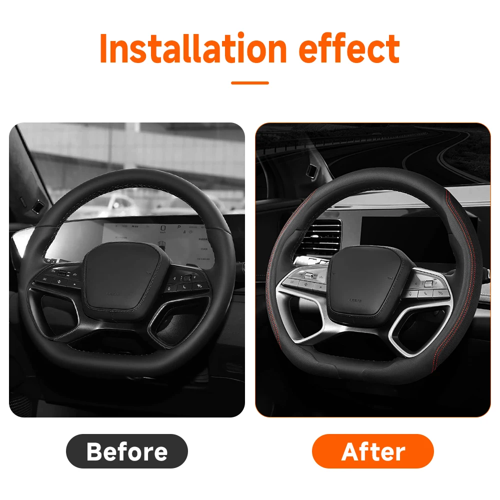 For Chery JAECOO J7 2024 2025 2026 PHEV D Shape Four Season Perforated Breathable Non Slip Car Steering Wheel Cover Accessories