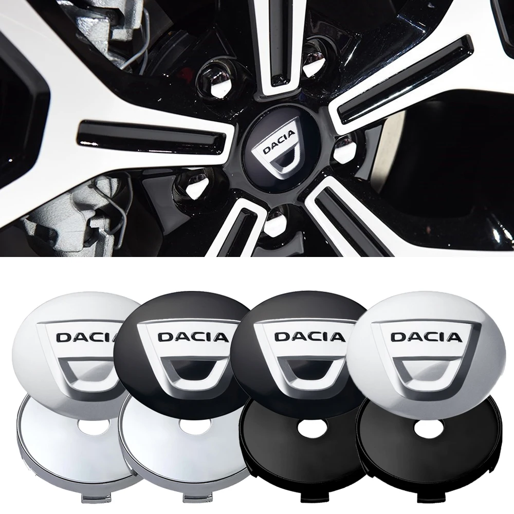 4PCS Car Styling Wheel Center Cap Hub Covers Badge Sticker For Dacia Duster Logan Dokker Lodgy 2 Sandero MK2 Stepway R4 Mcv