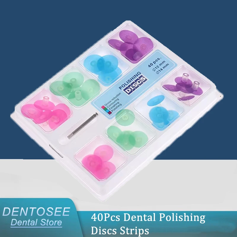 

40Pcs Dental Polishing Discs Strips Kit with Mandrel for Resin Filling Finishing Dentist Tools Supplies Whitening