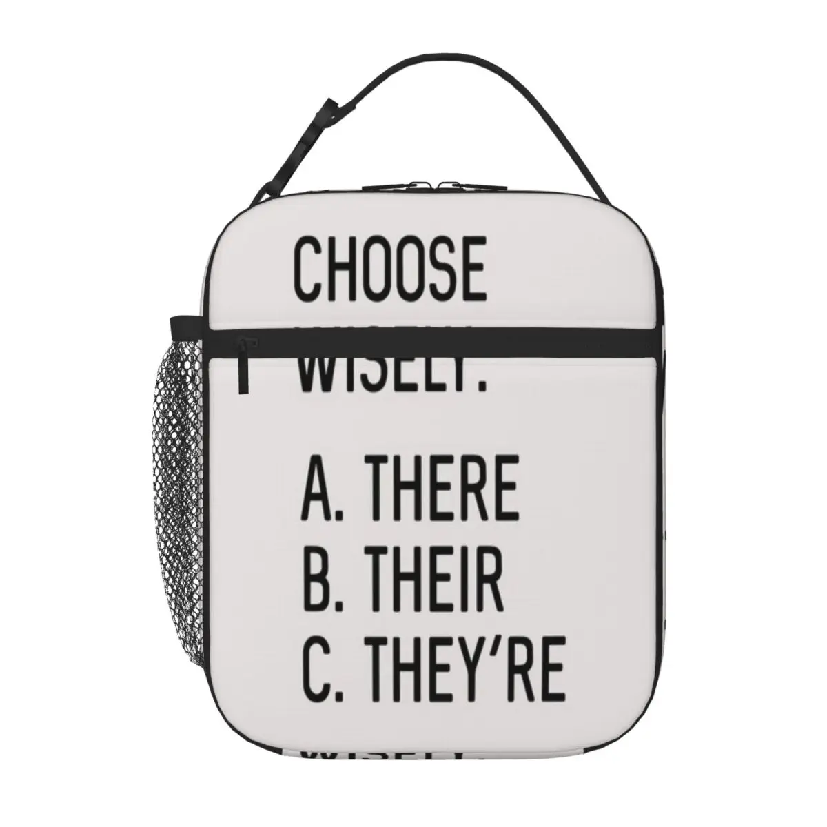 Bestselling Choose Wisely A There B Their C They Re Bold Color Food Cooler Bag Cruise Travel Durable Lunch Bag