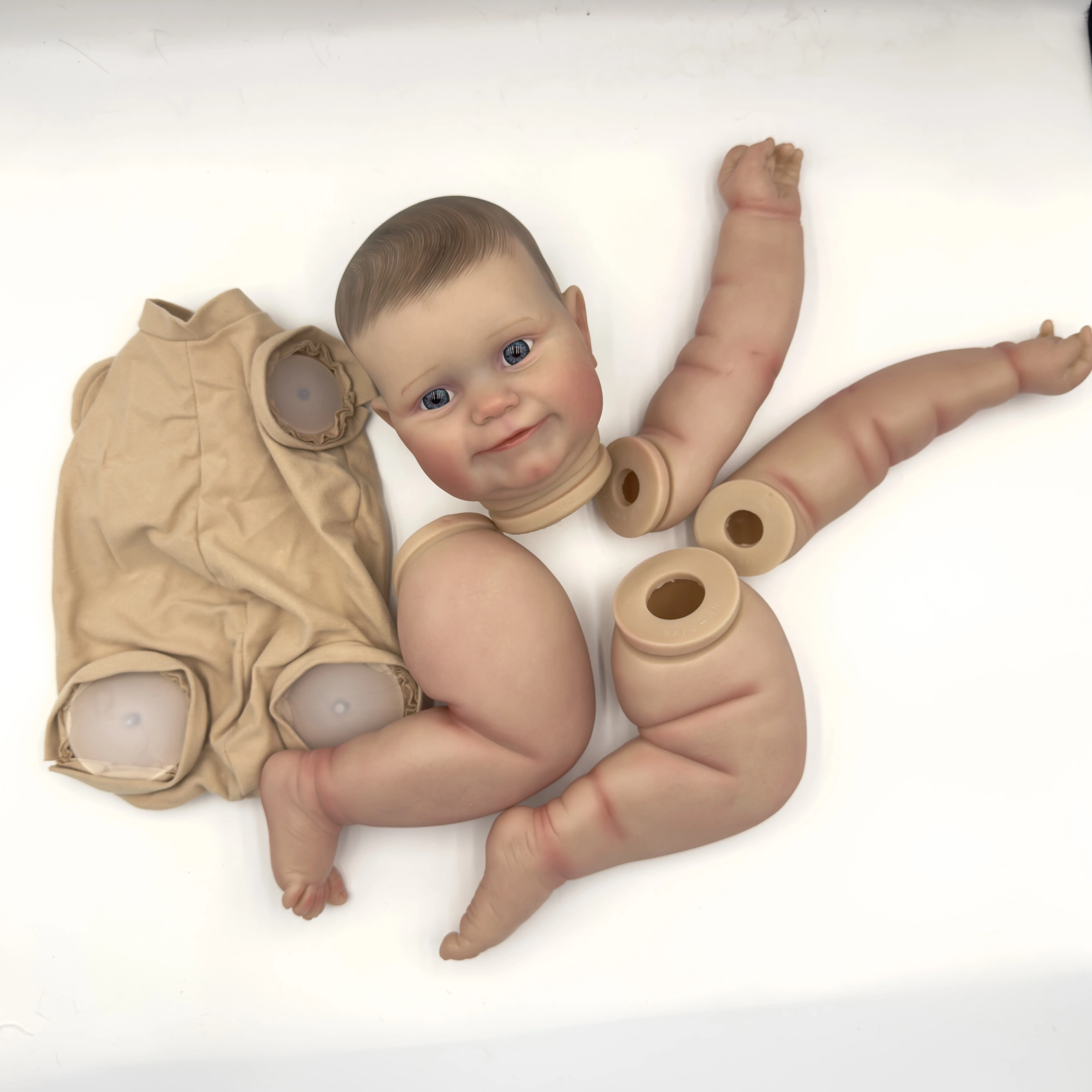 Kit de boneca reborn NPK Maddie de 20 polegadas, cor pintada com toque suave, corpo e olhos incluídos, certificação COA